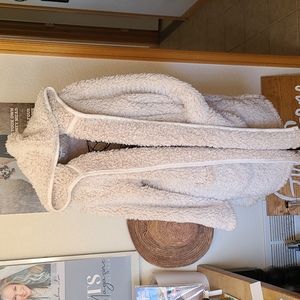 Sherpa like faux furry sweater jacket